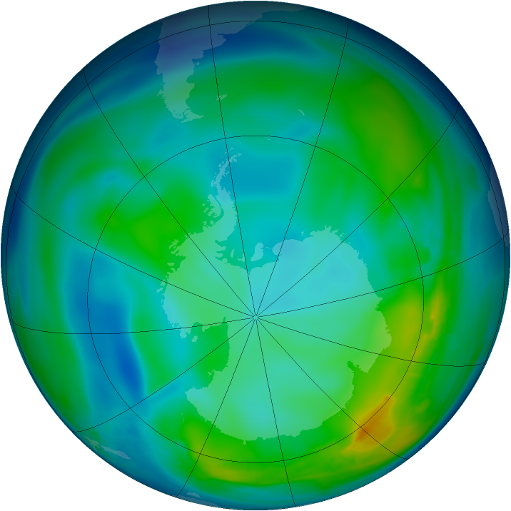Antarctic ozone map for 20 May 2008